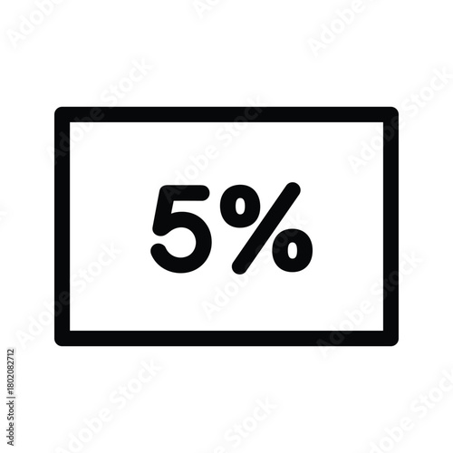 Five percent sign in a rectangle