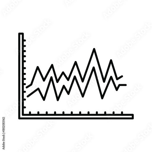 Line graph showing fluctuating data with upward and downward trends