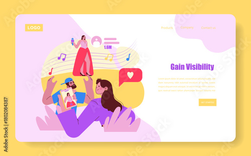 Social Media Influence and Engagement Vector Illustration