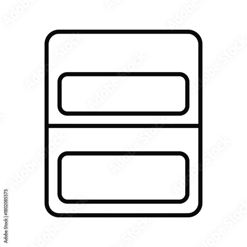 Simple outline icon representing two stacked rectangular boxes