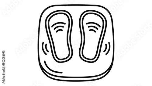 Foot massager device for relieving tension and stress in feet, promoting relaxation and wellness. Vector