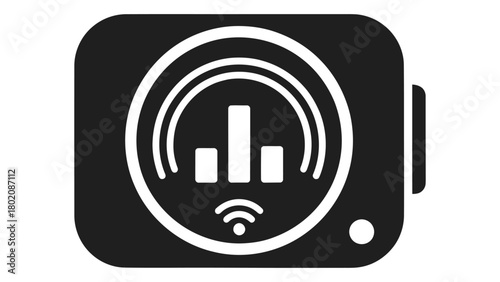 Humidity sensor icon depicting air moisture measurement for smart home environment technology app Vector
