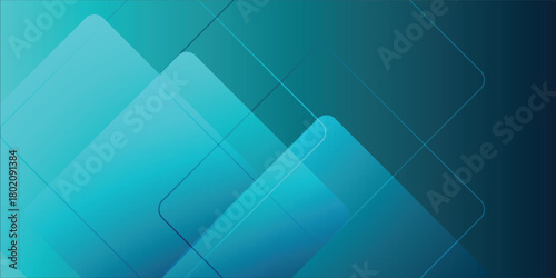 Abstract Geometric Blue Teal Background With Layered Diamond Shapes for Modern Design and Tech Branding