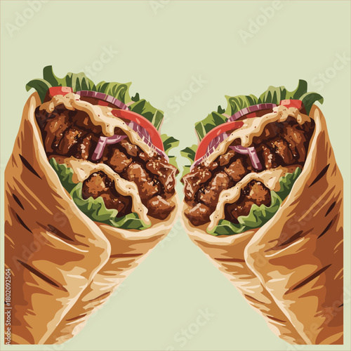  shawarma  food vector
