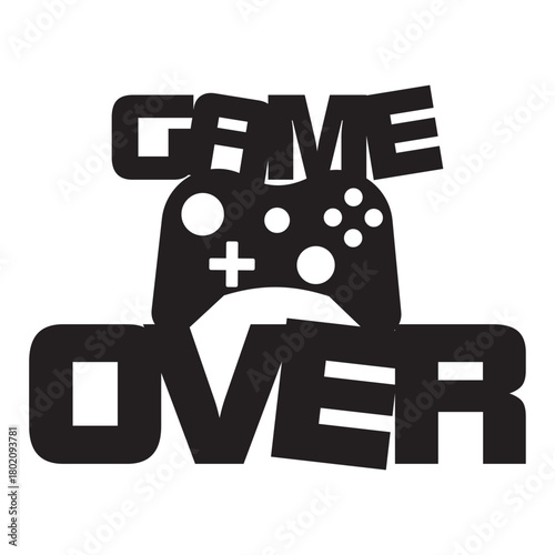 Game Over Controller Silhouette sign design