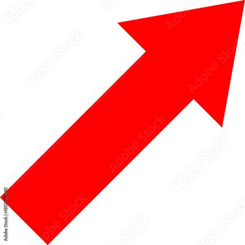 上昇トレンドや成功を表す右上向きの赤い矢印