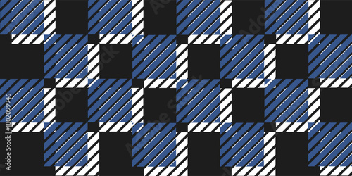 Lumberjack plaid seamless pattern. Vector illustration. Blue color. Textile template.