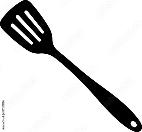Black Spatula kitchen utensil for cooking food preparation and service