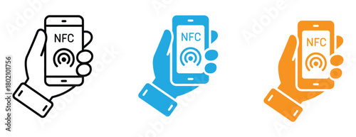 Contactless payment icon NFC icon payment with mobile phone vector