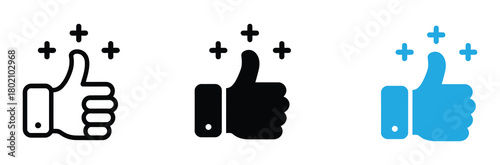 Pixelated Thumbs Up Icon Set with Approval Marks. Positive Feedback Symbol in Pixel Art Style. Approval and Success. Isolated Vector Illustration.
