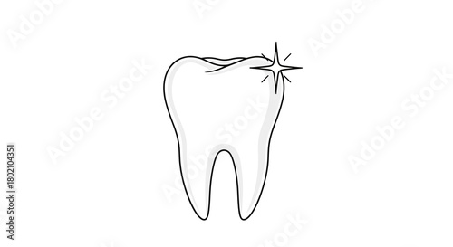 Clean, sparkling tooth, symbolizing dental hygiene, oral care, and healthy smile
