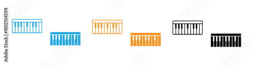 Piano keyboard silhouette. This image shows a piano keyboard silhouette, also known as a keyboard clipart or piano keys vector. Vector clipart illustration design.