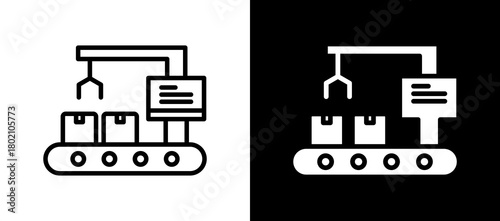 Computer Conveyor whiteblack icon
