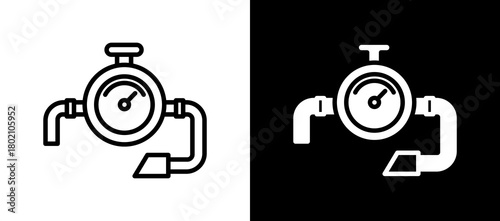 Gas Meter whiteblack icon