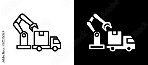 Package Loading whiteblack icon