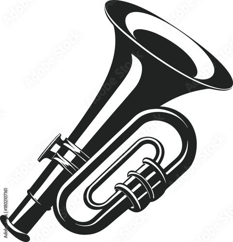 Trumpet silhouette vector art illustration file 