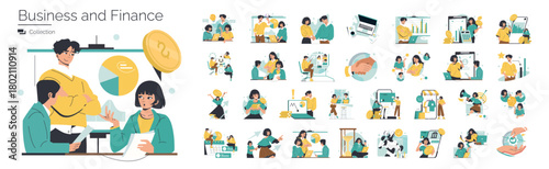 Business Concepts and Financial Strategy Vector Set