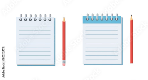 Two spiral notebooks with pencils representing study materials and note taking