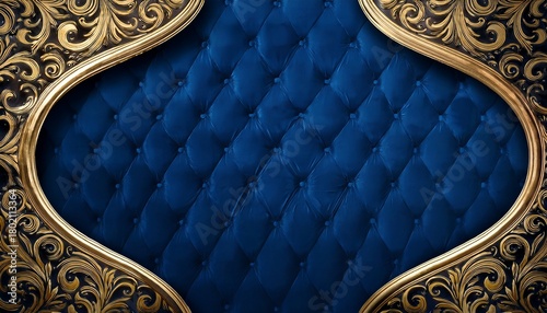 regal wedding mockup card background with a royal blue texture and intricate gold scrollwork a subtle velvet effect enhances the luxurious feel