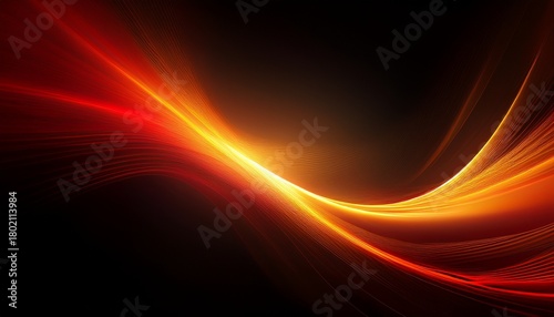 abstract orange and red light leak on black background