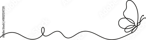 Elegant minimalist butterfly line art for logo design or creative projects with modern appeal