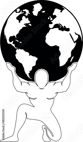 Man holding worldmap in hands