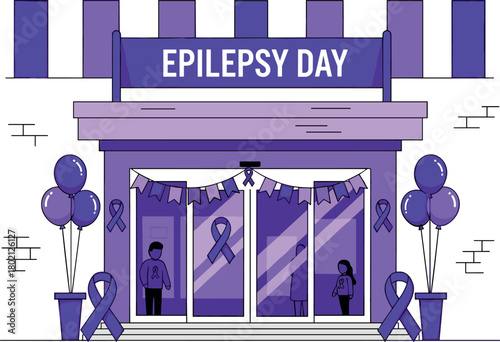 Epilepsy Day Celebration Outside Hospital Entrance