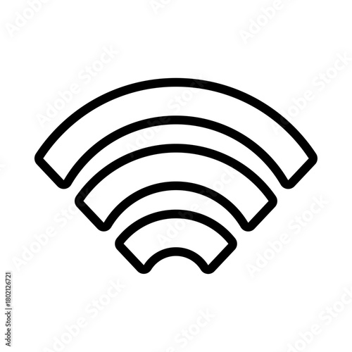 Wi-Fi Outline Icon Vector on Transparent Background