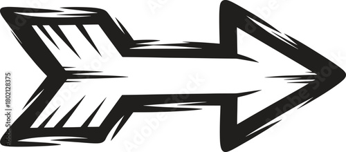 Bold graphic arrow points the way forward, direction and success with confident style and purpose