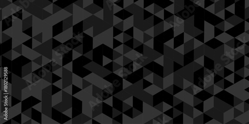 Abstract low polygon cubic black gray black design. vector poly triangle texture geometric pattern composed of triangular. geometric wall tile and metal cube background triangle wallpaper design.	