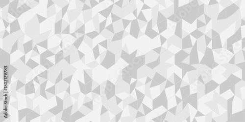 Abstract low polygon cubic white and gray vector poly triangle texture geometric pattern composed of triangular. geometric wall tile and metal cube background triangle wallpaper design.	
