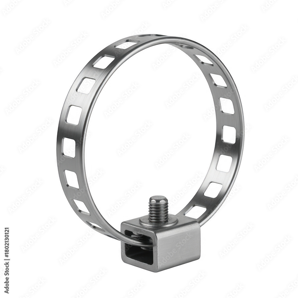 Naklejka premium Metal clamp with square base isolated on a transparent background