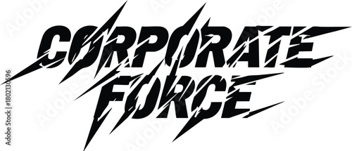 Corporate Force Bold Black Text With Jagged Slices and High Impact Design Elements Presentation