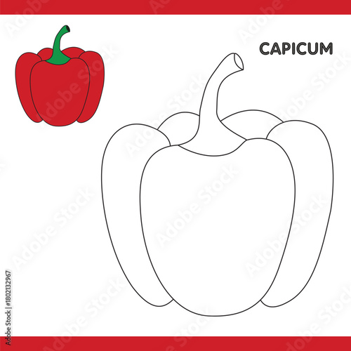 Capicum Copy Colour worksheet for kids