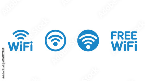Wifi signal icons set. wireless network symbol collection. free internet access sign. data communication and connectivity vector illustration.