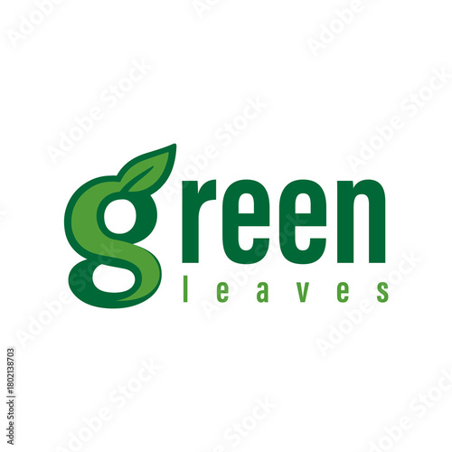 letter G and green leaf logo