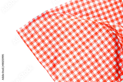 Wavy curve of red gingham-patterned of placemat cloth for  background.Perfect for food and drink menu
