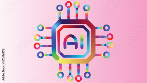 Modern AI processor illustration for innovative technology designs and futuristic projects, demonstrating artificial intelligence and advanced computer power.