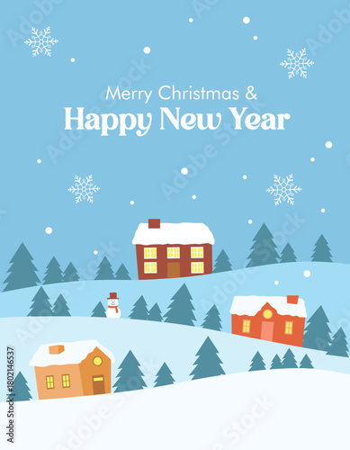 winter landscape with house