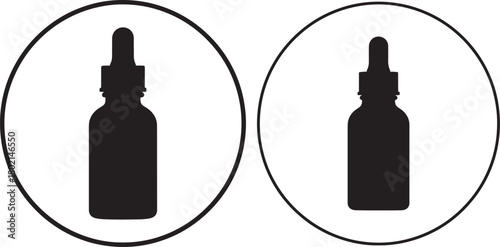 Two dropper bottles side by side silhouette