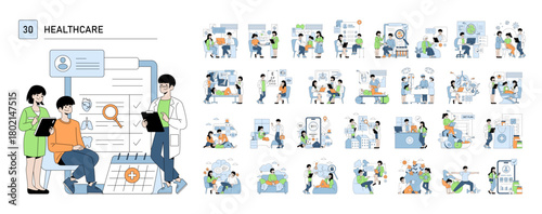 Healthcare Team Reviewing Patient Medical Records