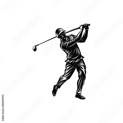 Dynamic Hockey Player Silhouette in Action Pose