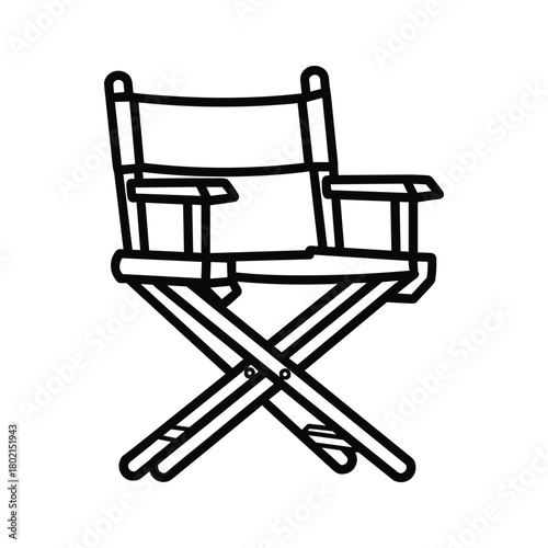 Outline icon of a classic director's chair, a symbol of authority and creative direction in film and theater production