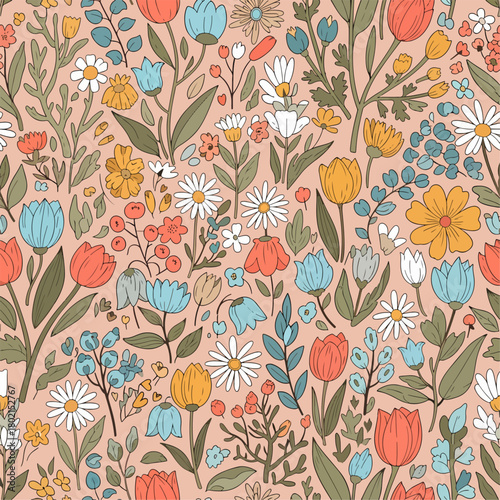 beautiful textile multicolor flower soft color decent flower bunch for textile printing allover design seamless floral pattern