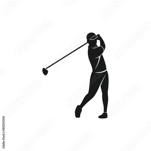 Dynamic Hockey Player Silhouette in Action Pose