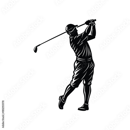 Dynamic Hockey Player Silhouette in Action Pose