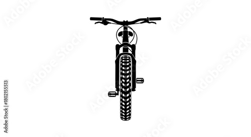 Mountain bike with winter tires, sleek design on a transparent background