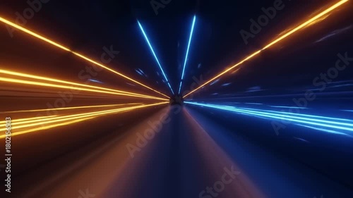 Wallpaper Mural Futuristic tunnel with glowing lights and motion (1) Torontodigital.ca