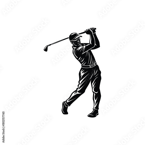 Dynamic Hockey Player Silhouette in Action Pose