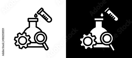 Science Management whiteblack icon